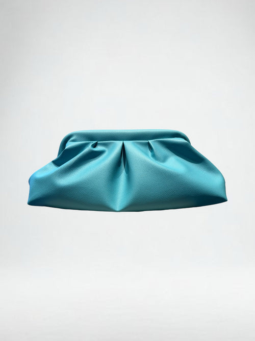 MARCI Marceline Mini Clutch — soft vegan leather clutch with a draped, sculptural silhouette